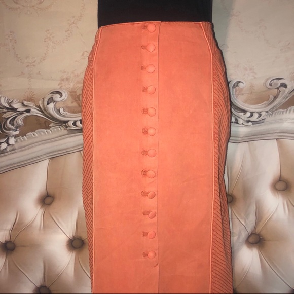 Vintage 70s Retro Burnt Orange Pencil Skirt - Picture 5 of 8